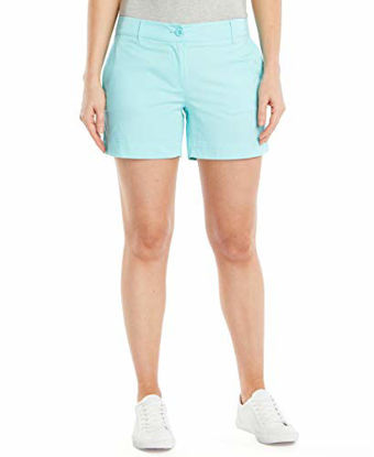 Picture of Nautica Women's Comfort Tailored Stretch Cotton Solid and Novelty Short, Aruba Blue, 6