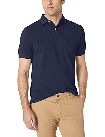 Picture of Tommy Hilfiger mens Short Sleeve in Classic Fit Polo Shirt, Classic Navy, 3X-Large US