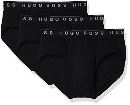 Picture of Hugo Boss Men's 3-Pack Traditional Cotton Briefs, New Black, Small