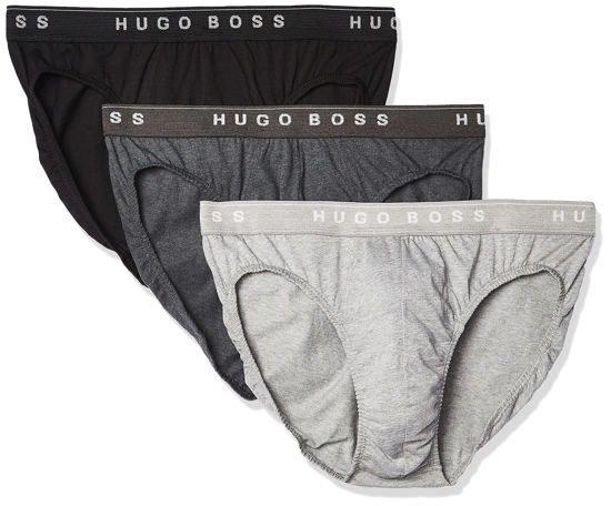 Picture of Hugo Boss Men's Cotton 3 Pack Mini Brief, Charcoal/black/Dark Grey, Medium