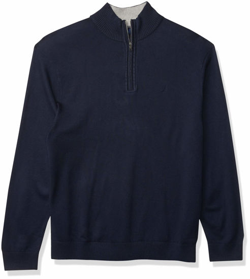 Picture of Nautica Men's Quarter-Zip Sweater, Navy, Medium