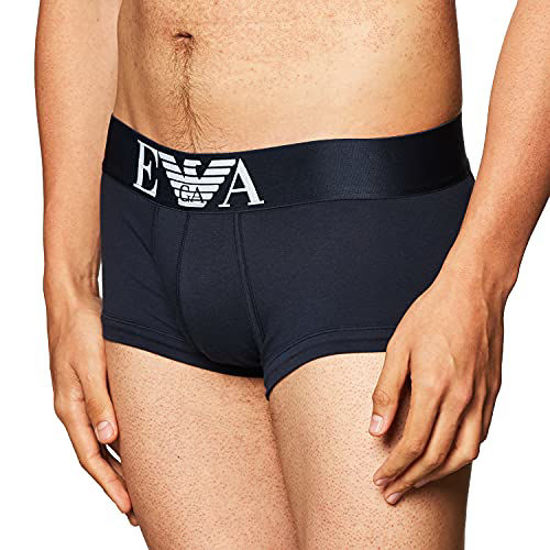 Picture of Emporio Armani mens Cotton Stretch trunks underwear, Marine, Large US