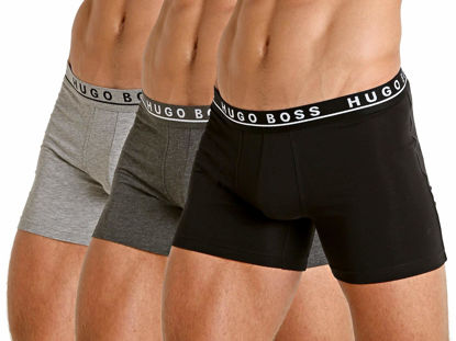 Picture of BOSS Men's 3-Pack Cotton Boxer Brief, Gray/Charcoal/Black, Large