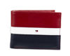 Picture of Tommy Hilfiger Men's Leather Wallet - RFID Blocking Slim Thin Bifold with Removable Card Holder and Gift Box, Red/Navy