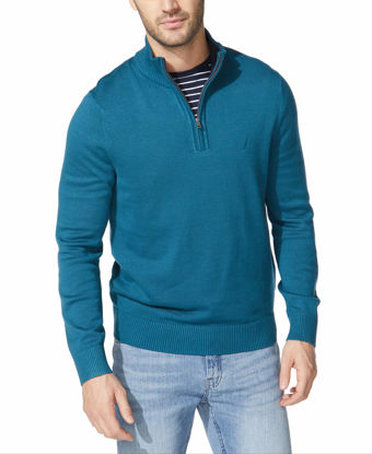 Picture of Nautica Men's Quarter-Zip Sweater, Blue Coral, Medium