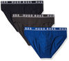 Picture of BOSS Men's 3-Pack Classic Regular Fit Stretch Briefs, Navy/Charcoal/Blue, Extra Large