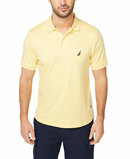 Picture of Nautica Men's Classic Fit Short Sleeve Solid Soft Polo Shirt, Corn Solid, Large