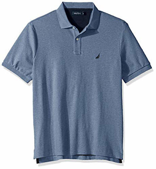 Picture of Nautica Men's Classic Fit Short Sleeve Solid Soft Cotton Polo Shirt, Deep Anchor Heather, Large