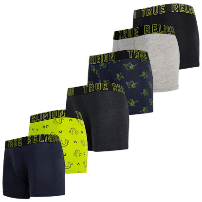 Picture of True Religion Mens Boxer Briefs - Trunks Underwear for Men Pack, 6-Pack Lime Green