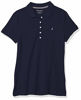 Picture of Nautica Women's 5-Button Short Sleeve Breathable 100% Cotton Polo Shirt, Navy, XX-Large