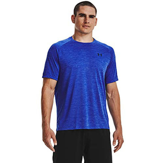 Picture of Under Armour mens Tech 2.0 Short-Sleeve T-Shirt , (486) Versa Blue / / Black , Small