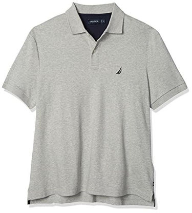 Picture of Nautica Men's Classic Fit Short Sleeve Solid Soft Cotton Polo Shirt, Grey Heather, Medium