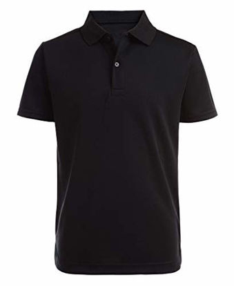 Picture of Nautica boys School Uniform Short Sleeve Performance Polo Shirt, Black 001, 6 US