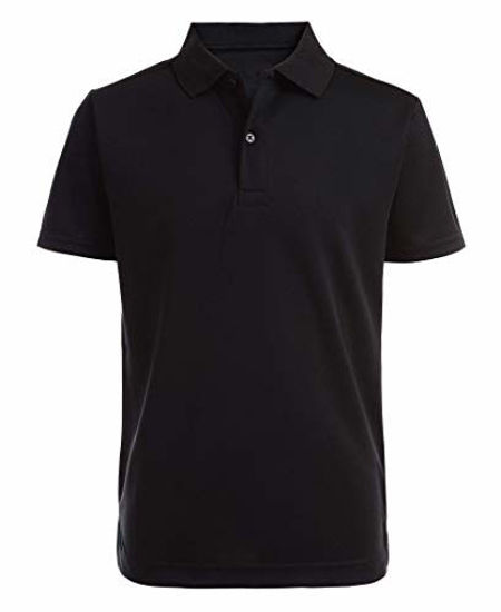 Picture of Nautica boys School Uniform Short Sleeve Performance Polo Shirt, Black 001, 6 US