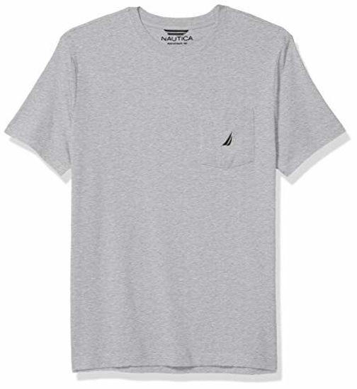 Picture of Nautica Men's Solid Crew Neck Short Sleeve Pocket T-Shirt, Grey Heather, XX-Large