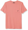 Picture of Nautica Men's Solid Crew Neck Short Sleeve Pocket T-Shirt, Pale Coral, Small