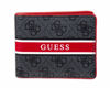 Picture of Guess Men's Leather Slim Bifold Wallet, Charcoal/Red, One Size