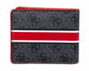 Picture of Guess Men's Leather Slim Bifold Wallet, Charcoal/Red, One Size