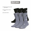 Picture of adidas Originals unisex-adult Trefoil Crew Socks (6-Pair), Heather Grey/Black/White, Large