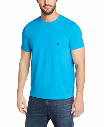 Picture of Nautica Men's Solid Crew Neck Short Sleeve Pocket T-Shirt, Hawaiian Ocean, Small