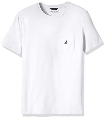 Picture of Nautica mens Solid Crew Neck Short Sleeve Pocket T-shirt T Shirt, Bright White, XX-Large Tall US