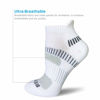 Picture of BERING Women's Performance Athletic Ankle Running Socks, White/Grey, Size 6-9, 6 Pairs