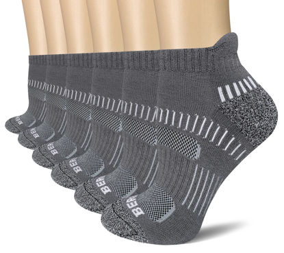 Picture of BERING Women's Performance Athletic Ankle Running Socks, Dark Grey, Size 6-9, 6 Pairs