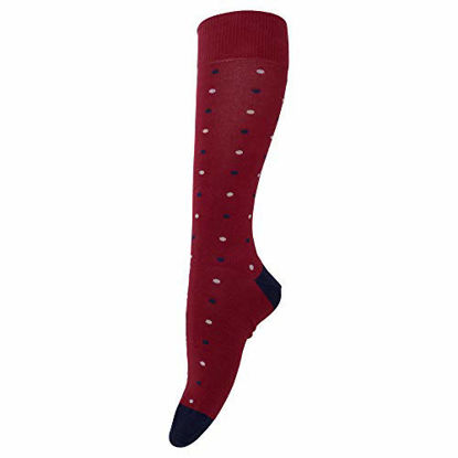 Picture of HACKETT LONDON MEN'S POLKA DOT COTTON STRETCH DRESS SOCKS ONE SIZE (RED W/NAVY & WHITE)