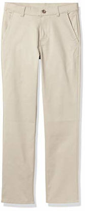 Picture of Nautica Boys' Big Flat Front Stretch Twill Chino Khaki Pant, 18