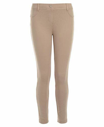 Picture of Nautica girls School Uniform Stretch Interlock Jegging Leggings, Khaki, 16 Plus