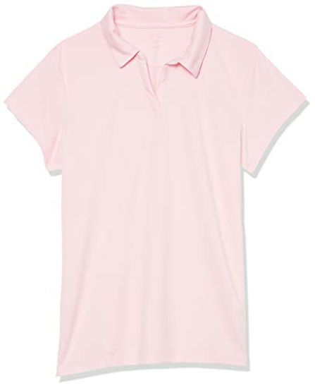 Picture of Nautica Girls' Big School Uniform Short Sleeve Performance Polo, Light Pink, 16