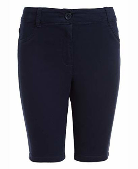 Picture of Nautica girls School Uniform Stretch Bermuda Shorts, Navy, 10 Plus