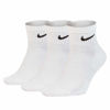 Picture of Nike Everyday Cushion Ankle Training Socks (3 Pair), Men's & Women's Ankle Socks with Sweat-Wicking Technology, White/Black, X-Large