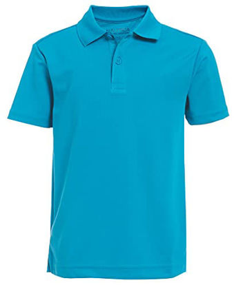 Picture of Nautica Boys' Big School Uniform Short Sleeve Performance Polo, Dark Teal, 18-20