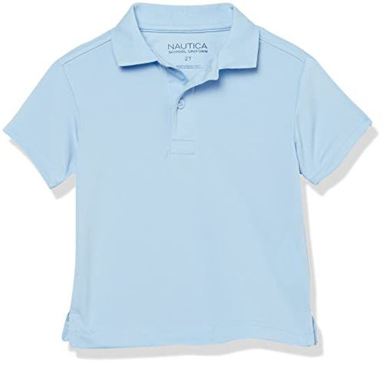 Picture of Nautica Boys School Uniform Short Sleeve Performance Polo, Light Blue, 14-16 Husky