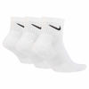 Picture of Nike Everyday Cushion Ankle Training Socks (3 Pair), Men's & Women's, with Sweat-Wicking Technology, White/Black, Small