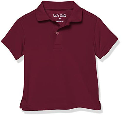 Picture of Nautica Boys' Big School Uniform Short Sleeve Performance Polo, Burgundy, 18-20