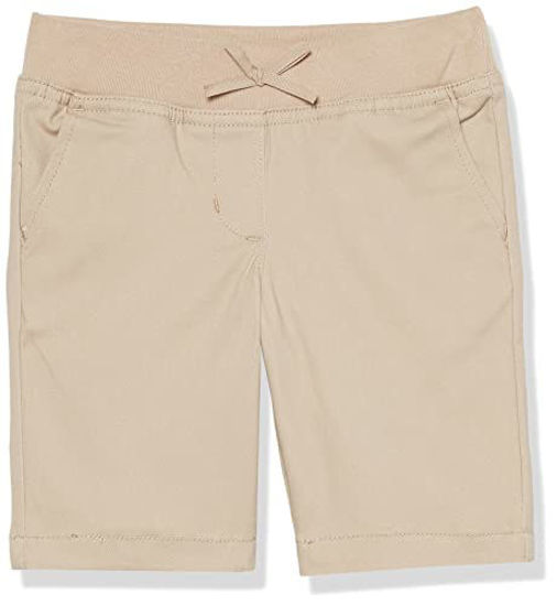 Picture of Nautica Girls' School Uniform Stretch Bermuda Short, Khaki Pull-On, 4