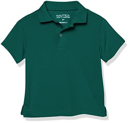 Picture of Nautica Boys' Little School Uniform Short Sleeve Performance Polo, Hunter, 5