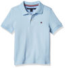 Picture of Tommy Hilfiger boys Short Sleeve Stretch Collared Polo Shirt, for Everyday Wear Or Dressing Up Shirt, Capri Blue, 12 14 US