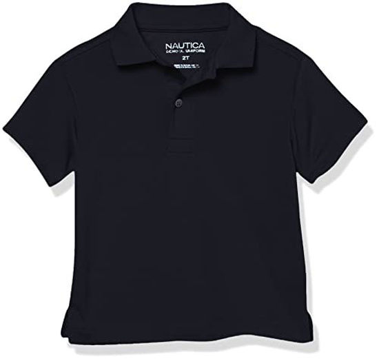 Picture of Nautica Boys' School Uniform Short Sleeve Performance Polo, Navy, 3T