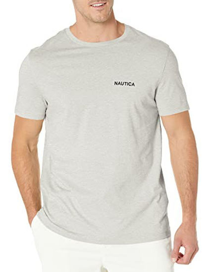 Picture of Nautica Men's Short Sleeve Solid Crew Neck T-Shirt, Grey Heather, Small