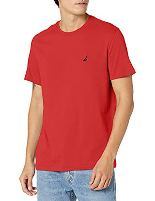 Picture of Nautica Men's Short Sleeve Crew Neck T-Shirt, red Solid, Small