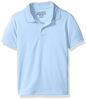 Picture of Nautica Boys School Uniform Short Sleeve Performance Polo, Light Blue, 8 Husky