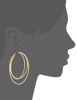 Picture of Guess Smooth and Textured Wire Gold Hoop Earrings