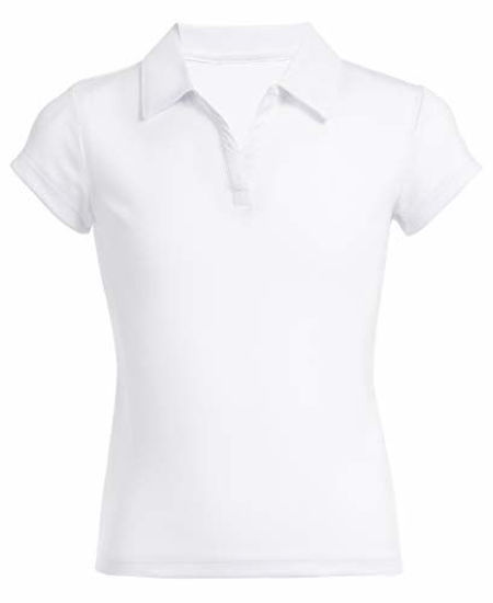 Picture of Nautica Girls Size' School Uniform Short Sleeve Performance Polo, White, 12-14 Plus