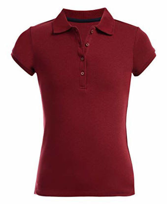 Picture of Nautica Girls' Short Sleeve Polo,Burgundy,Medium(8.5/10.5) Plus