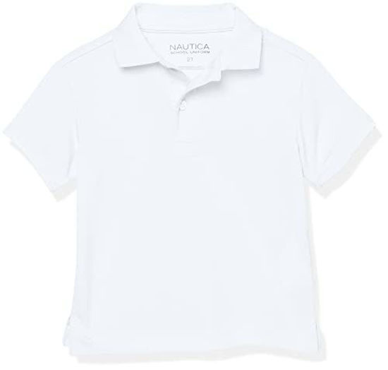 Picture of Nautica Boys' School Uniform Short Sleeve Performance Polo, White, 2T