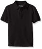 Picture of Nautica Boys' Big School Uniform Short Sleeve Pique Polo, Black, 8