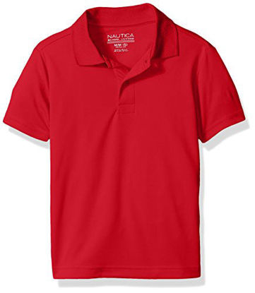 Picture of Nautica Boys' Big Boys' Uniform Short Sleeve Performance Polo, Red, Large/14/16